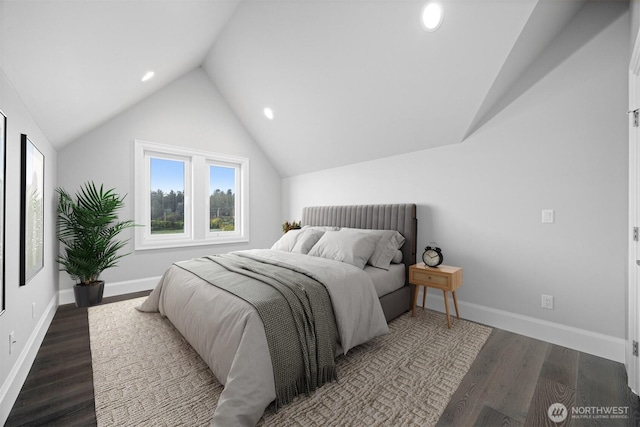 581 Marine Dr, Point Roberts, WA 98281 - bedroom with recessed lighting, vaulted ceiling, and wood finished floors