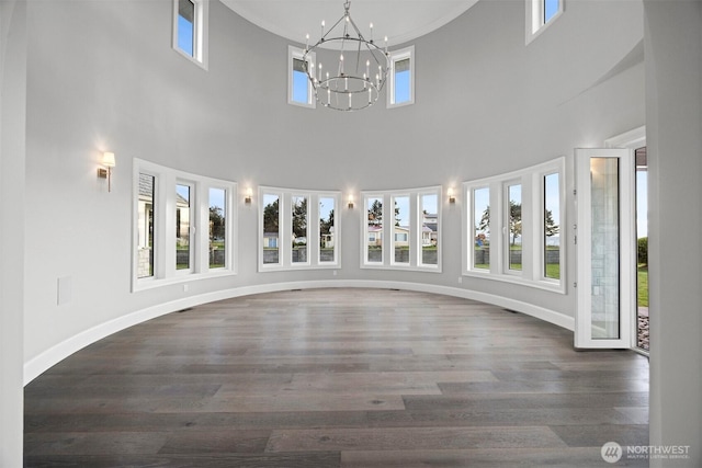 581 Marine Dr, Point Roberts, WA 98281 - unfurnished sunroom featuring a notable chandelier and a healthy amount of sunlight