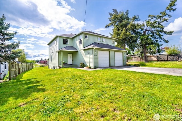 1304 H Ave, Anacortes, WA 98221 - traditional home with driveway, a front yard, fence, and roof with shingles