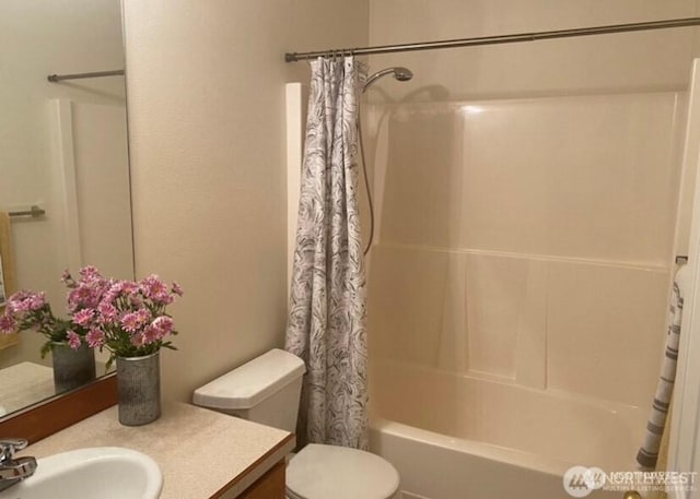 1304 H Ave, Anacortes, WA 98221 - full bath featuring shower / bath combo, toilet, and vanity