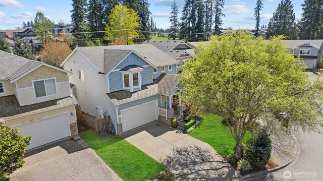 aerial view with a residential view