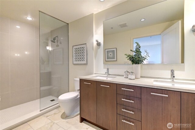 500 106th Ave NE Unit 3109, Bellevue, WA 98004 - full bath with toilet, a walk in shower, and a sink
