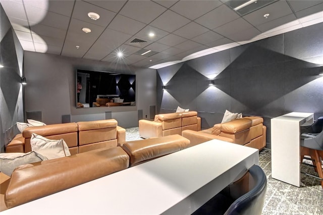 500 106th Ave NE Unit 3109, Bellevue, WA 98004 - home theater with recessed lighting, visible vents, and a paneled ceiling