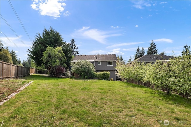 view of yard featuring fence