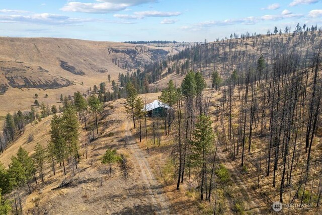 birds eye view of property featuring a rural view
