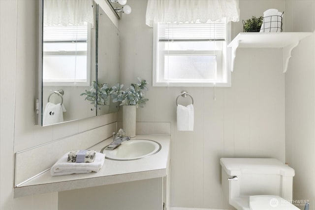 2963 Saratoga Rd, Langley, WA 98260 - half bathroom with vanity and toilet