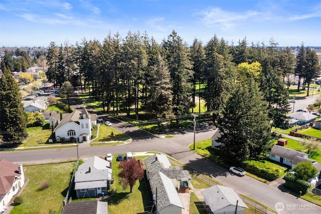 aerial view featuring a residential view