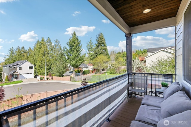 balcony with a residential view
