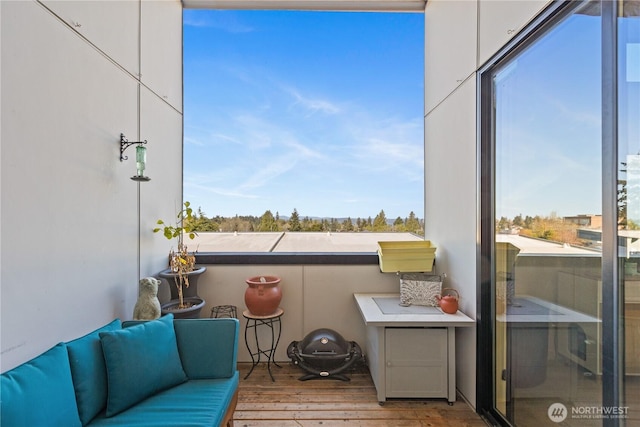 exterior space with an outdoor living space