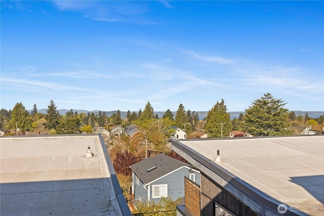 exterior space featuring a mountain view