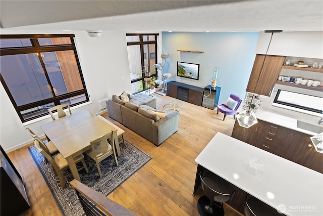 living room featuring wood finished floors