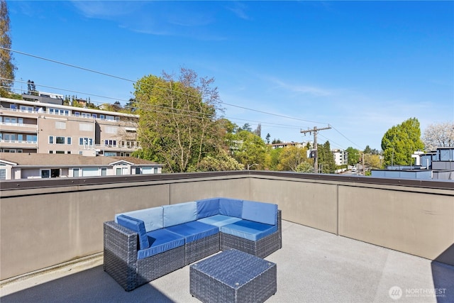 view of patio / terrace with an outdoor living space