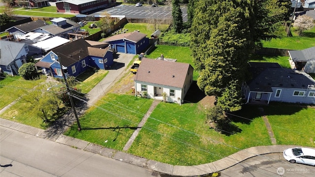 aerial view with a residential view