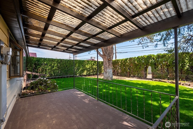 view of patio featuring a pergola