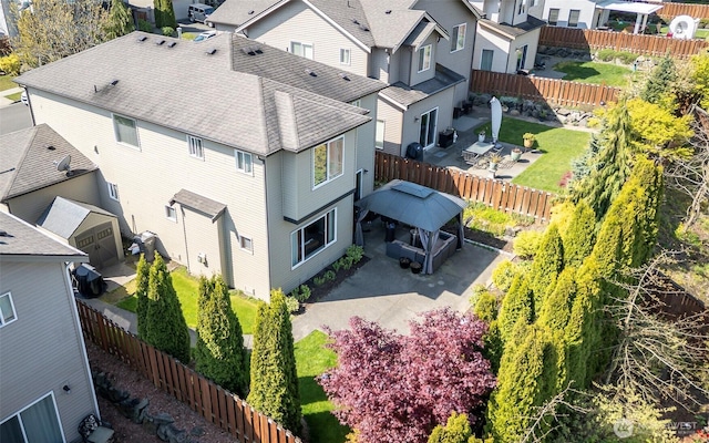 aerial view featuring a residential view