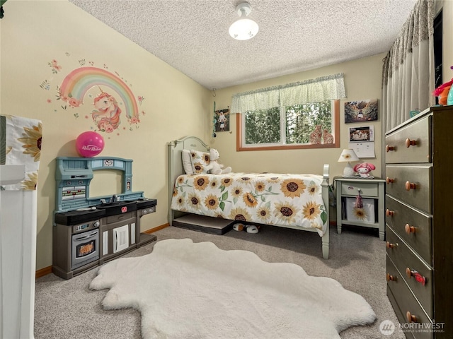 27709 293rd Ave SE, Ravensdale, WA 98051 - bedroom with a textured ceiling, carpet, and baseboards