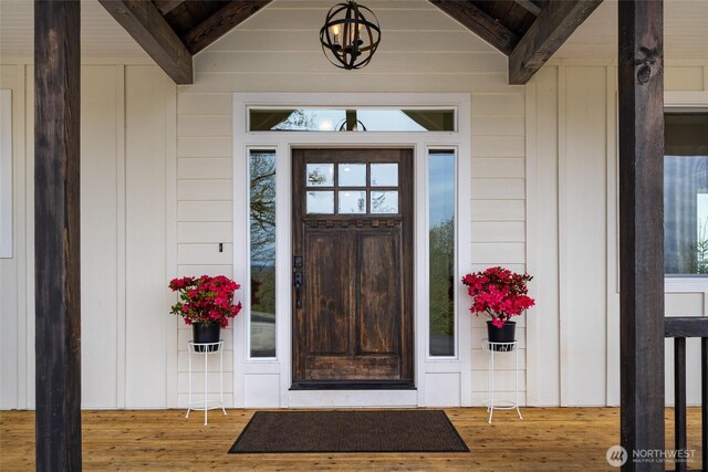 17908 NE 391st St, Amboy, WA 98601 - property entrance with board and batten siding