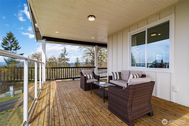 17908 NE 391st St, Amboy, WA 98601 - wooden deck featuring an outdoor hangout area