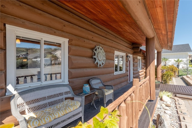 exterior space with log exterior