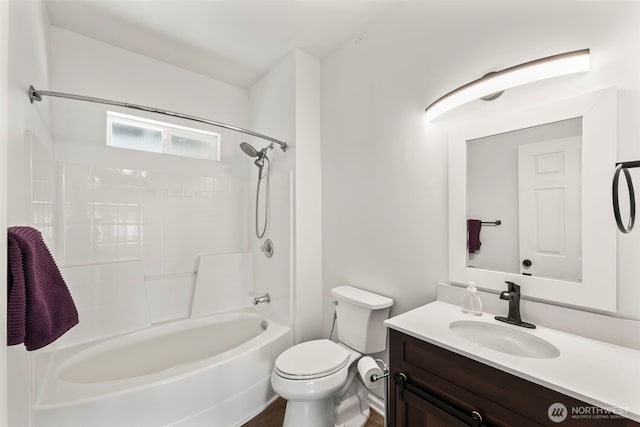 4723 Parker Rd E, Sumner, WA 98390 - bathroom with toilet, vanity, and shower / tub combination