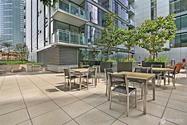view of patio with outdoor dining area