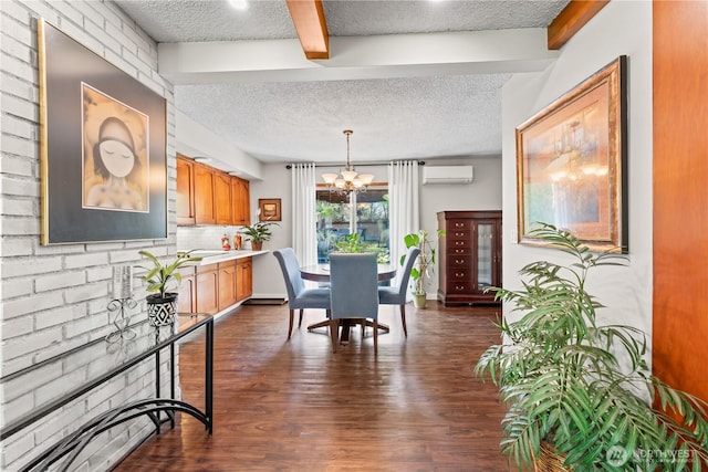 9811 NE 152nd Ave, Vancouver, WA 98682 - dining area featuring beam ceiling, a textured ceiling, and a notable chandelier