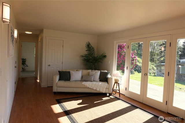 4182 Scatchet View Dr, Clinton, WA 98236 - living area with french doors and wood finished floors
