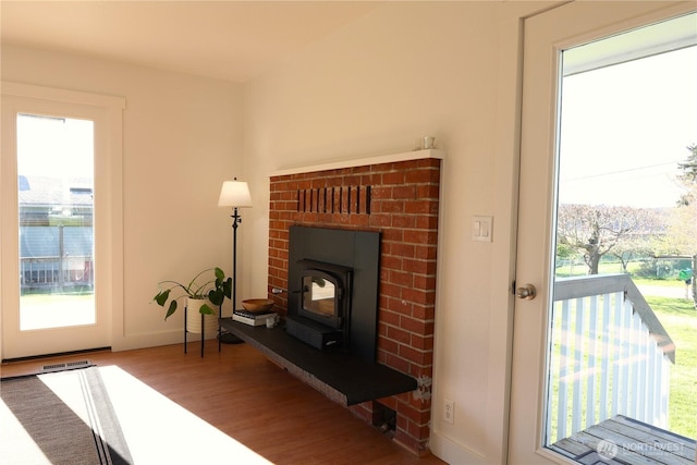 4182 Scatchet View Dr, Clinton, WA 98236 - living room with baseboards, visible vents, and wood finished floors