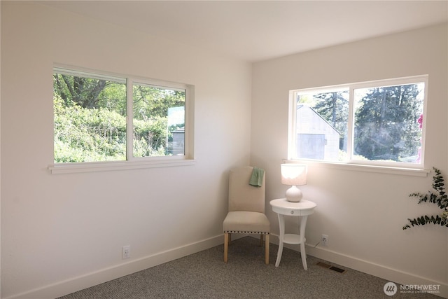 4182 Scatchet View Dr, Clinton, WA 98236 - living area featuring baseboards, visible vents, and carpet floors