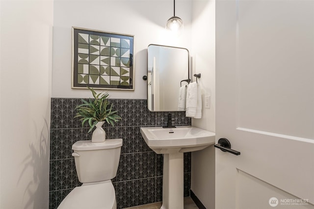 2302 S Royal Ct, Ridgefield, WA 98642 - half bathroom with toilet and tile walls