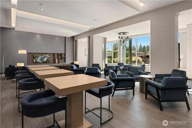 188 Bellevue Way NE Unit 303, Bellevue, WA 98004 - dining space with recessed lighting and a notable chandelier