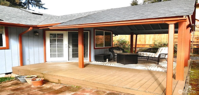 5036 Beach Way NE, Olympia, WA 98516 - wooden terrace featuring outdoor lounge area