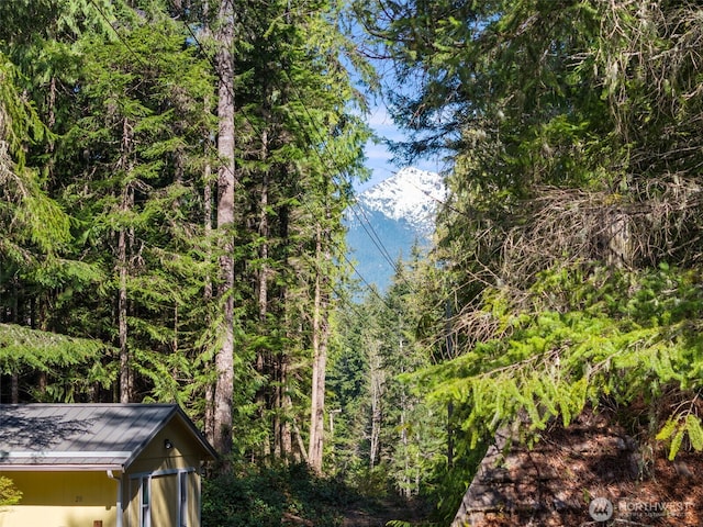 property view of mountains with a view of trees