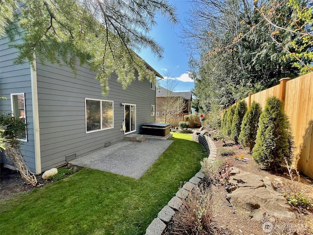 18126 SE 246th St, Covington, WA 98042 - exterior space featuring a fenced backyard, a patio, and a jacuzzi