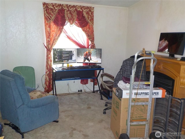 view of carpeted office