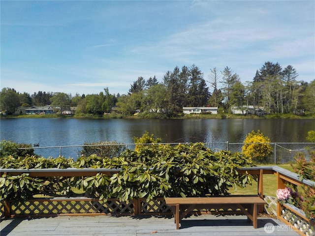 water view with fence