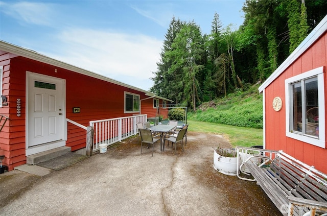 view of patio featuring outdoor dining space