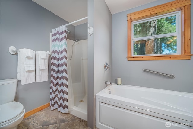 12916 91st Street Ct, Anderson Island, WA 98303 - full bath with baseboards, toilet, and a stall shower
