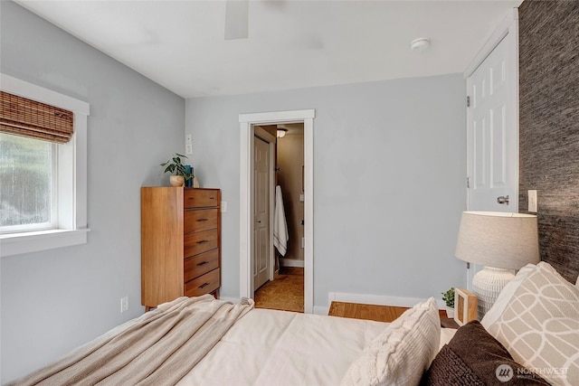 bedroom with a ceiling fan