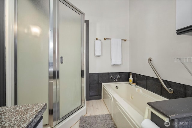 5201 Hyada Blvd NE, Tacoma, WA 98422 - full bath with a shower stall and a tub with jets