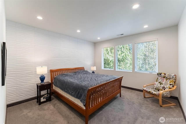 43 Rocky Ridge Dr, Bellingham, WA 98229 - bedroom with recessed lighting, carpet, visible vents, and baseboards