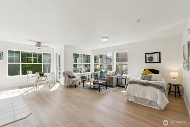 bedroom featuring wood finished floors