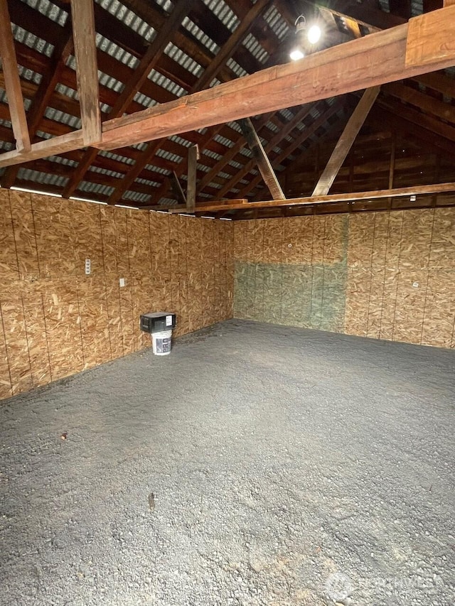 misc room featuring lofted ceiling
