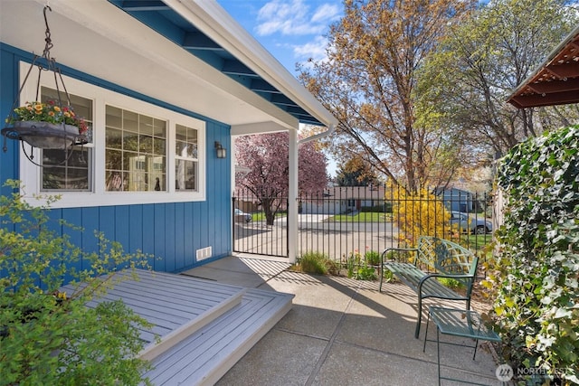 view of patio / terrace with fence