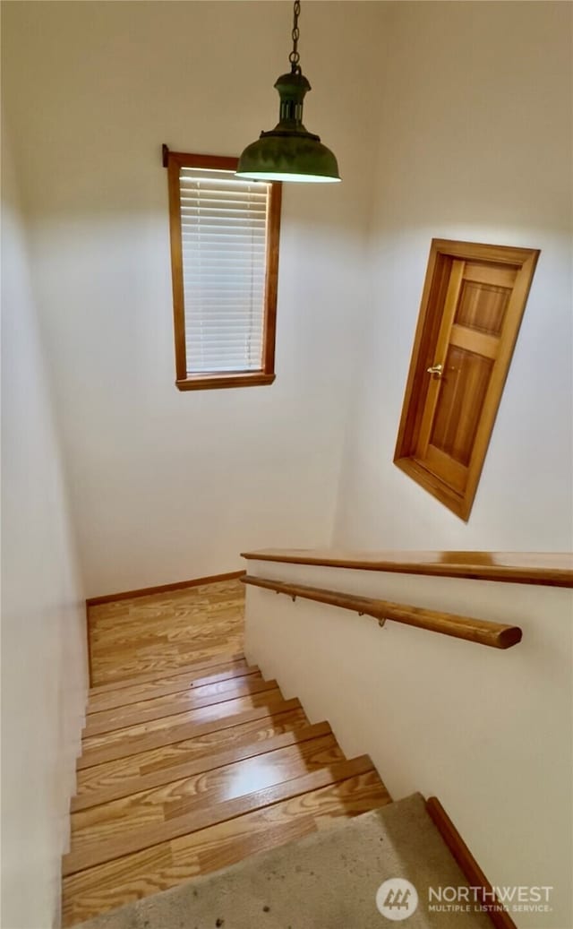 500 N Duckabush Dr W, Hoodsport, WA 98548 - staircase featuring wood finished floors and baseboards