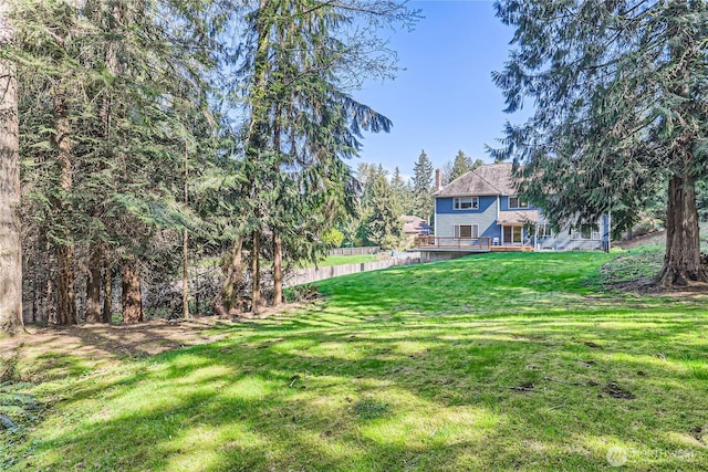 view of yard with fence