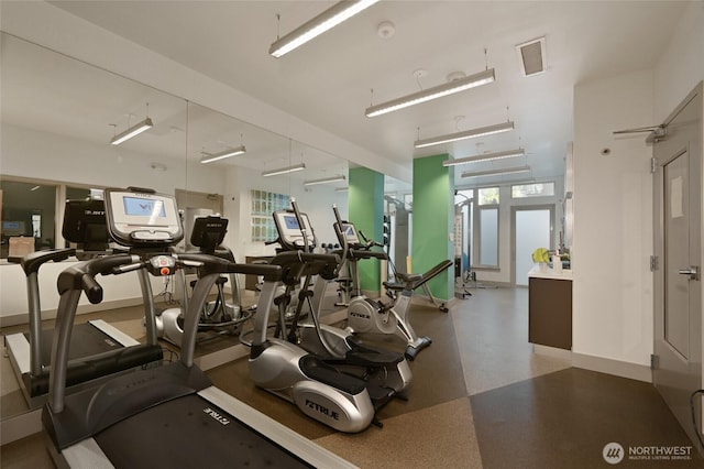1760 NW 56th St Unit 601, Seattle, WA 98107 - gym featuring visible vents and a wealth of natural light