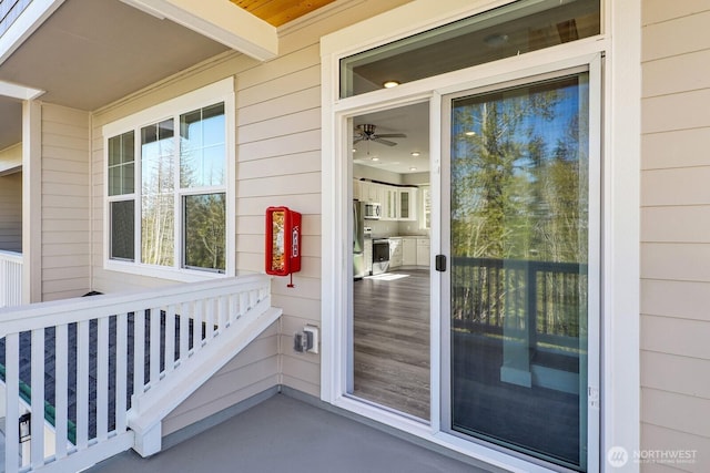 entrance to property with a porch