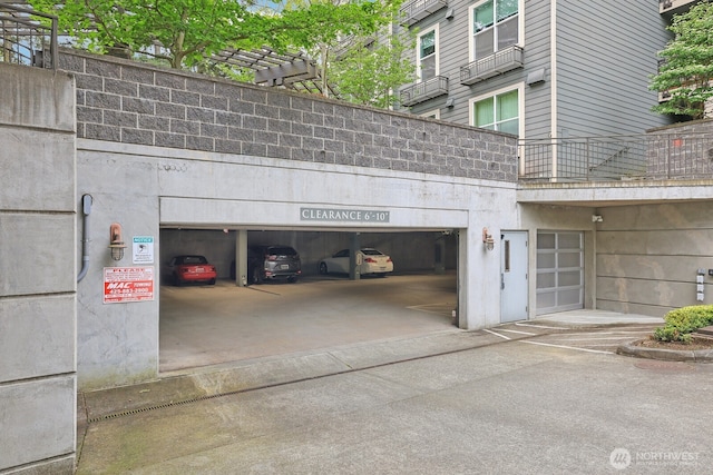 view of garage