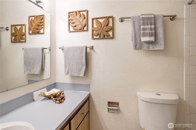bathroom with toilet and vanity